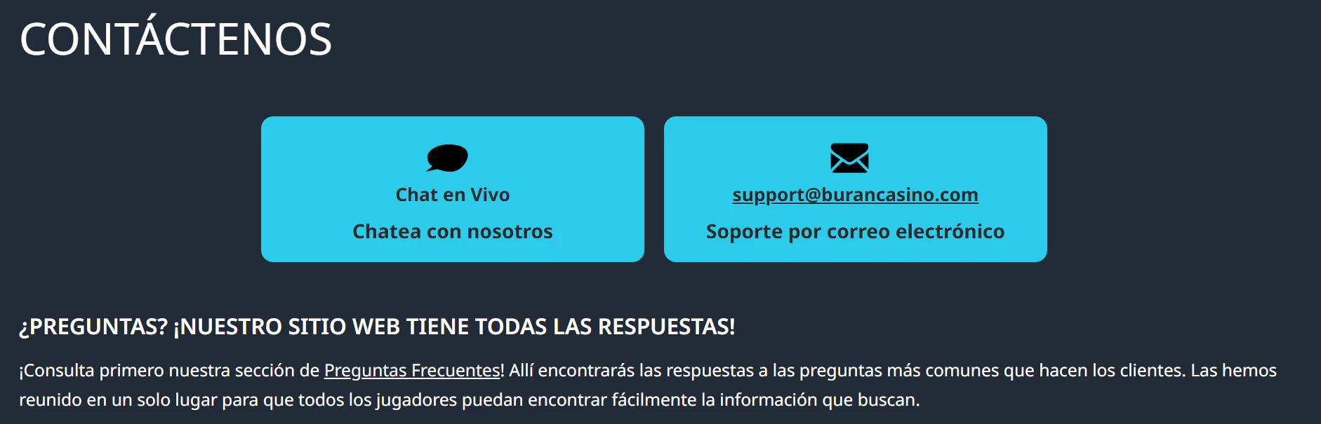 Atención al cliente en buran